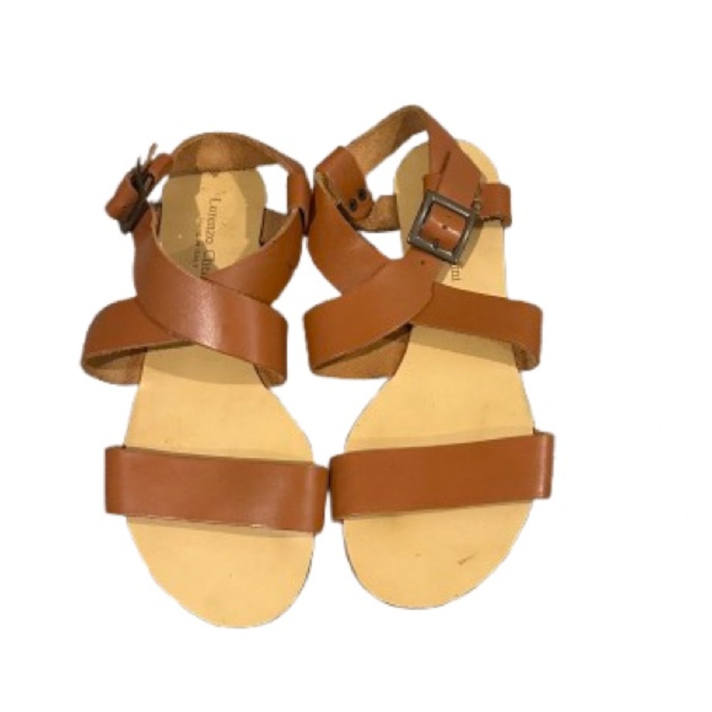 Brown Leather Sandals with Adjustable Straps